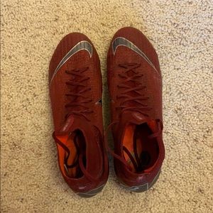 Maroon Nike Superfly 360 Cleats with Ankle Sock